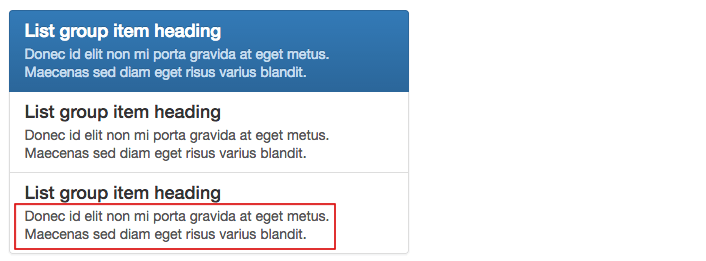 bootstrap list group text